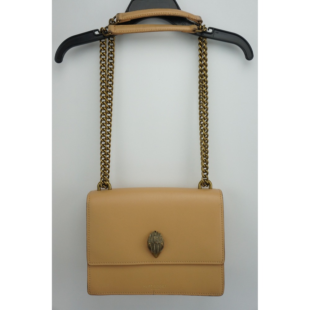 Kurt Geiger London Shoreditch Crossbody Bag Beige Leather Eagle Head Good